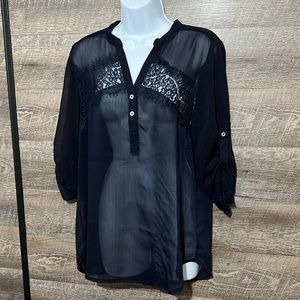 Navy lace blouse